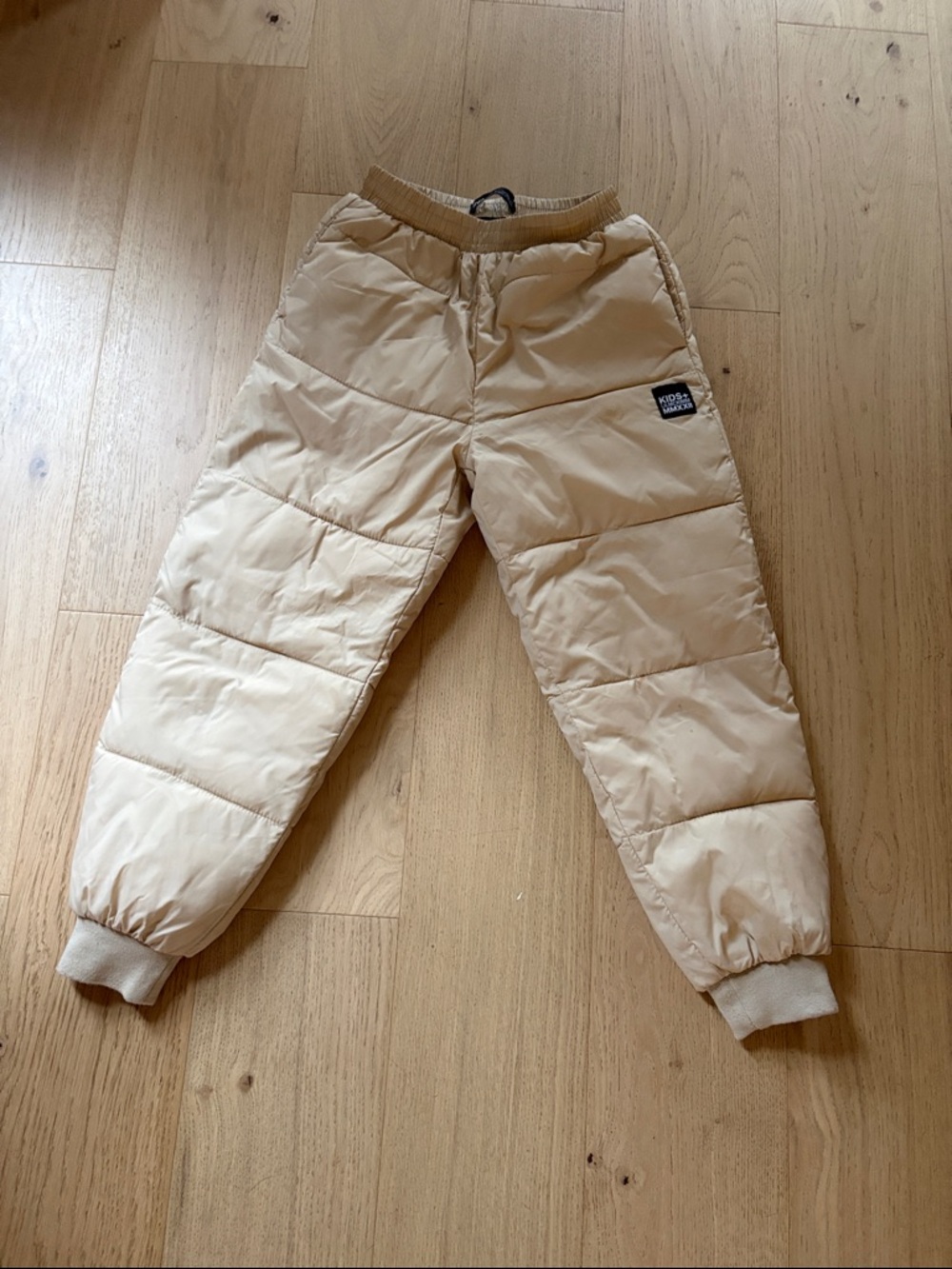 Zara Beige Quilted Kids Jogger Pants